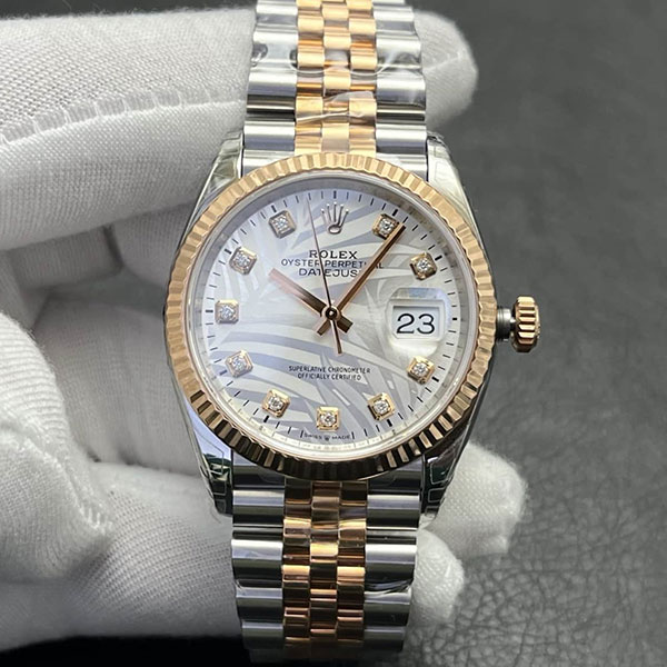 【VS工場】 ロレックスコピー M126231-0037 デイトジャスト 36mm シルバーパーム